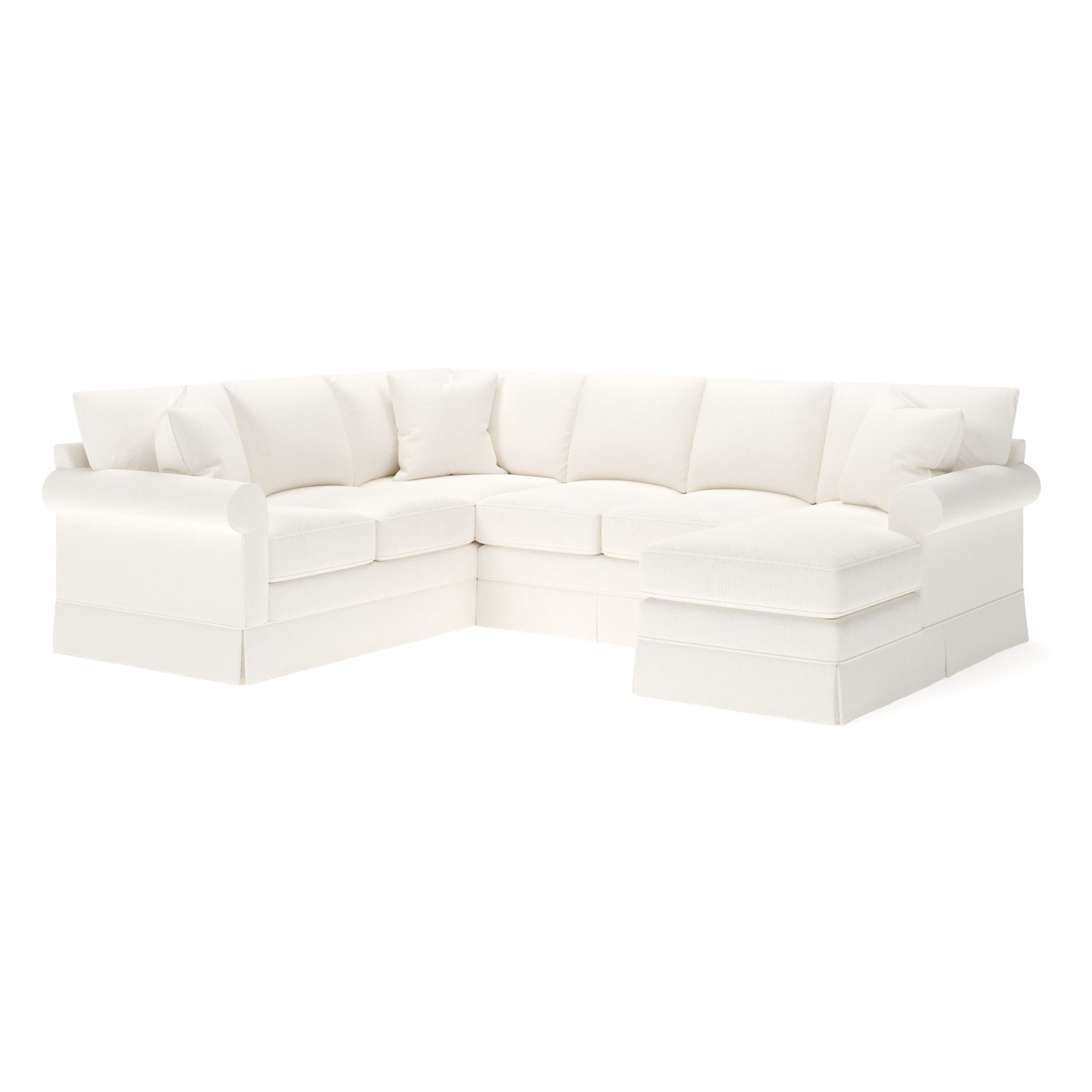 Friedman Upholstered Chaise U-Sectional, Right Hand Facing, Apollo Alpaca Boucle