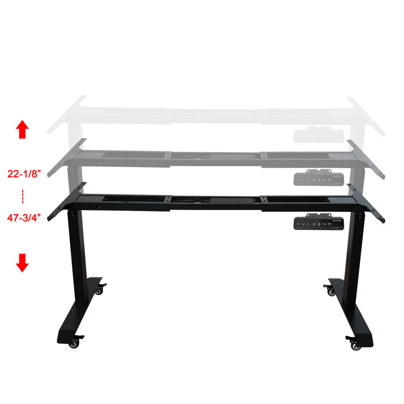 Tena Adjustable Metal Base Standing Desk, Black
