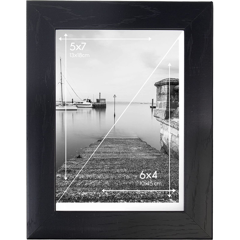 Matte Picture Frame with Mat, Black