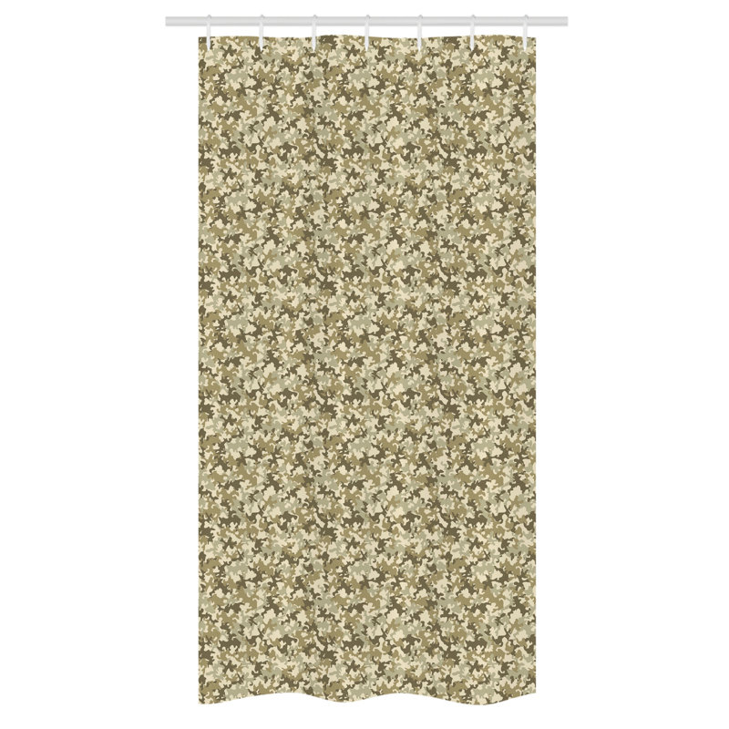 Evanni Camouflage Shower Curtain with Hooks Included, 72" H x 36" W