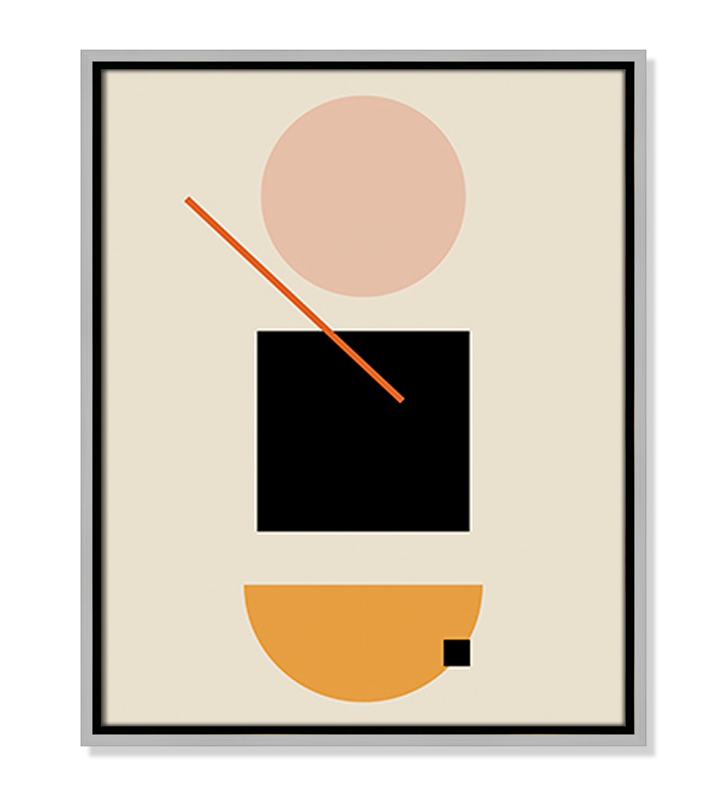 Simple Shapes Print, 21.5" H x 17.5" W x 2" D, Silver Framed