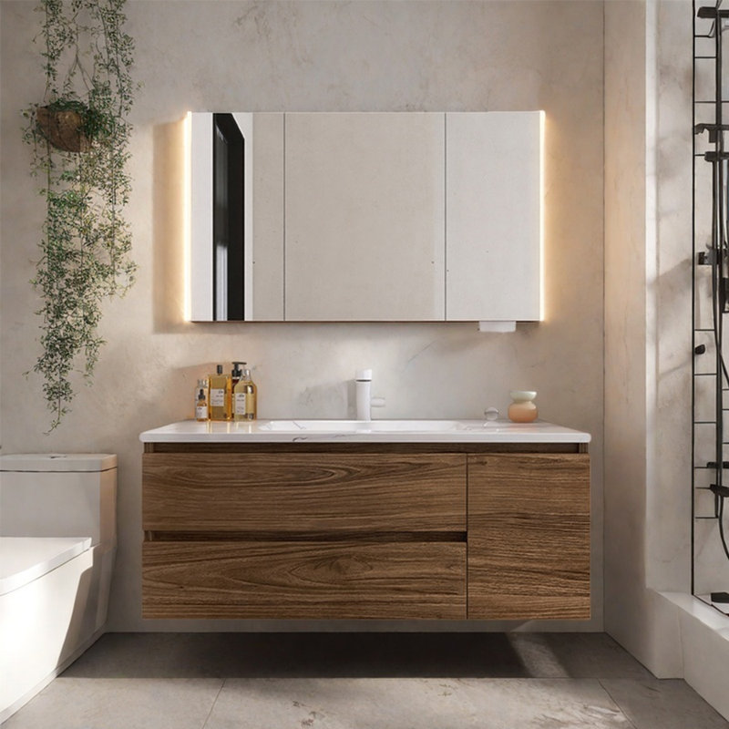 Retro minimalist style bathroom cabinet