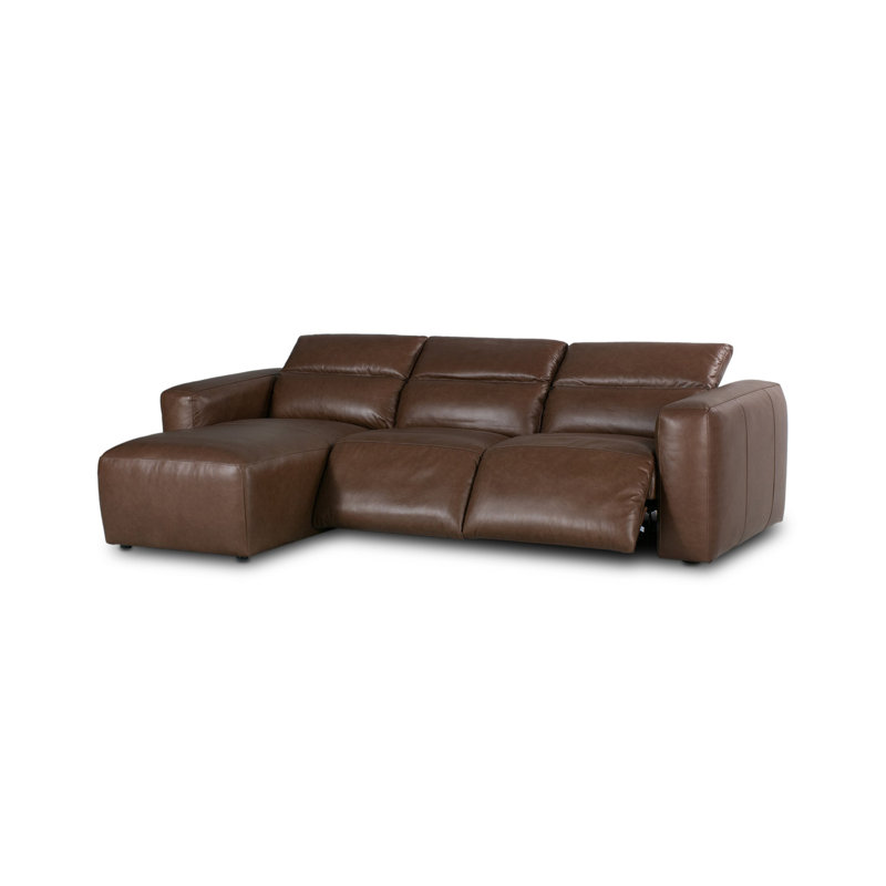 Radley 3PC Sectional W/LAF Chaise-Sonoma Coco, Left Hand Facing, Sonoma Coco Top Grain Leather
