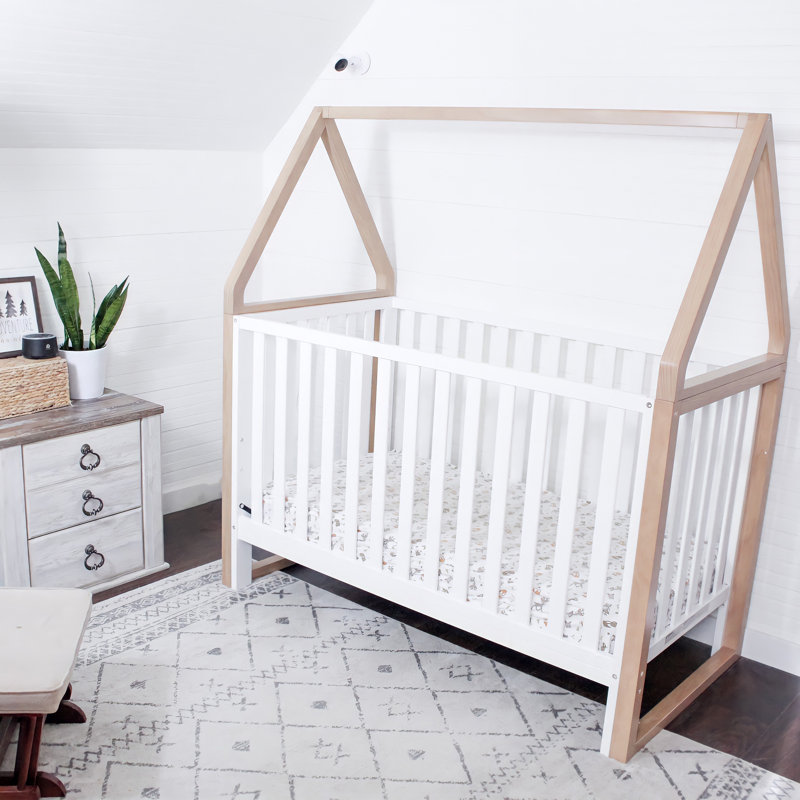 Orchard 5-in-1 Convertible Crib, White/Driftwood