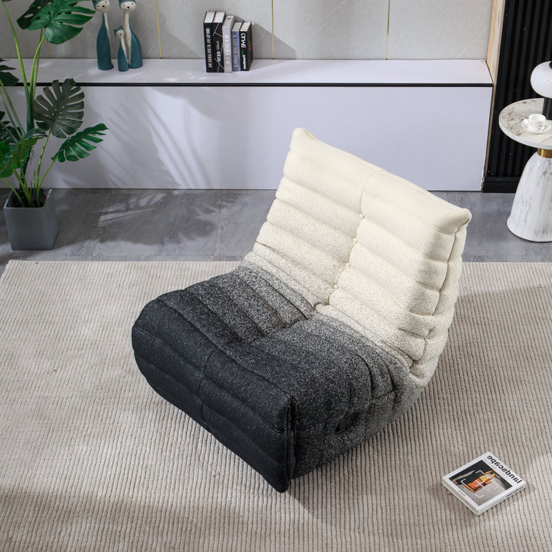 Fauteuil inclinable Kaylina, Velours noir / blanc