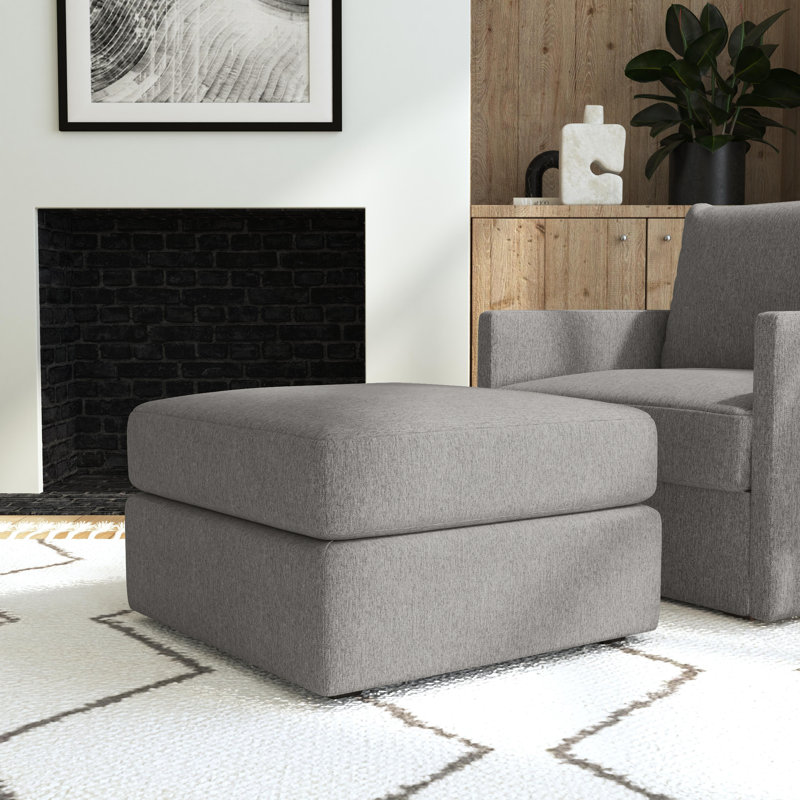 Repose-pieds rembourré Flex, Mélange de polyester gris foncé
