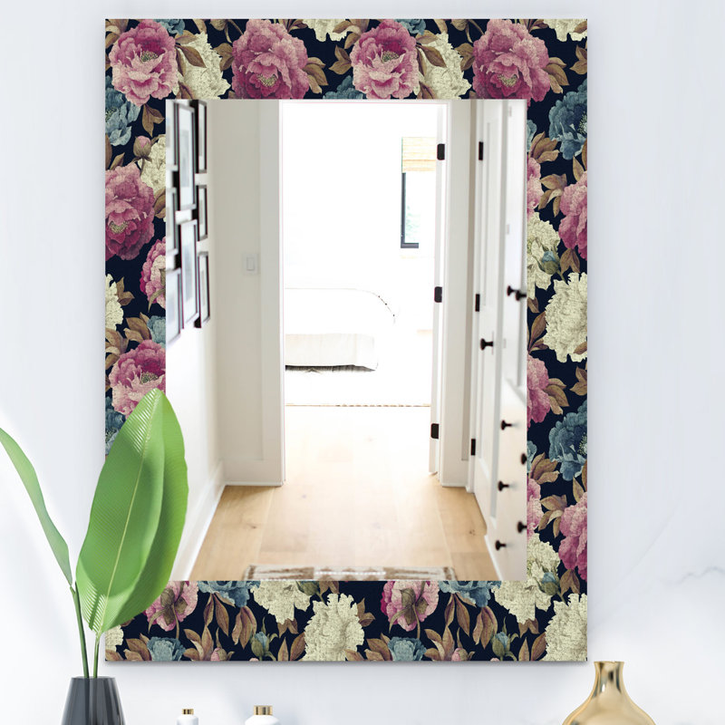 Miroir de salle de bain/meuble-lavabo traditionnel obsidian fleuri 20, H 39,4 po x l 29,5 po