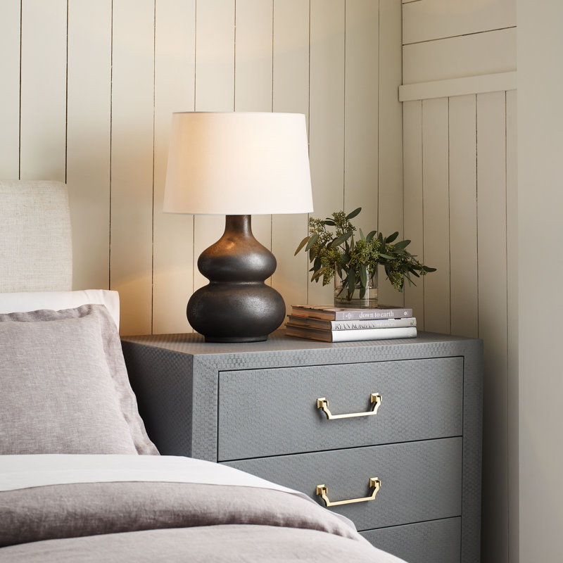 Chapman & Myers Lismore Medium Table Lamp, Stained Black Metallic