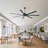 108" 7-Blade Large Modern Ceiling Fan with Remote, 6-Speed Quiet Reversible DC Motor for Great Rooms and High Ceilings