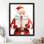 Art encadré noir, envoi de père Noël en cadeau, impressions de style rétro