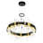 24'' Pearl Black Modern Chandelier with Adjustable Hanging Height for Dining Room, Kitchen, Foyer – Integrated LED Light