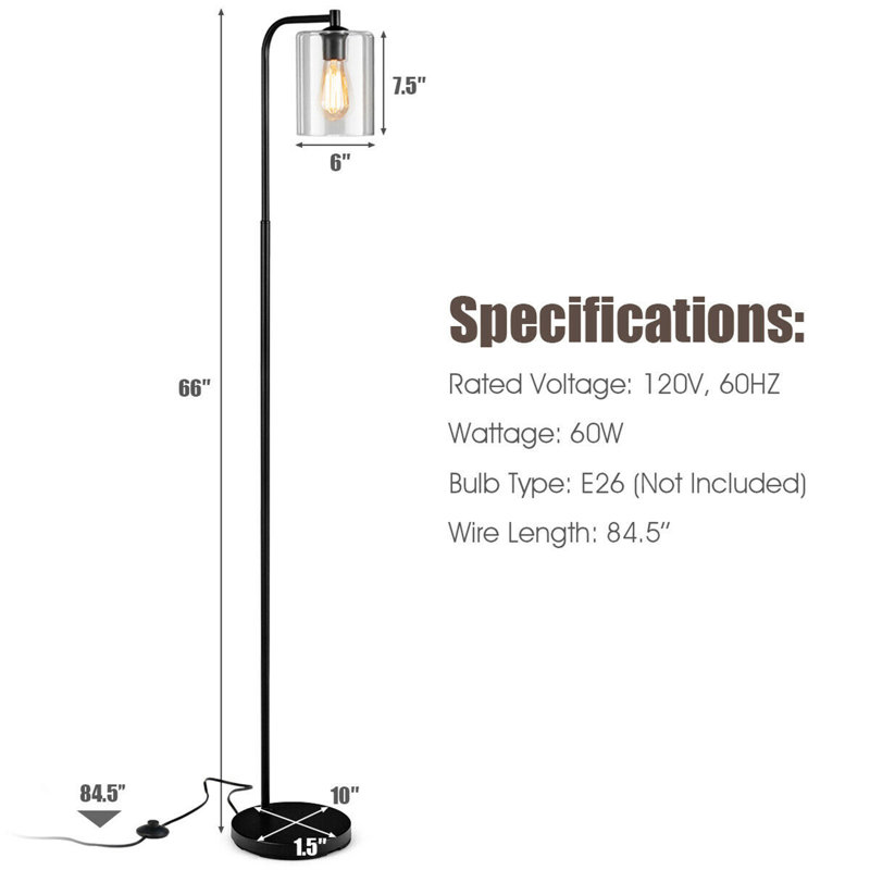 Lampe sur pied arquée 66 po Maynardville