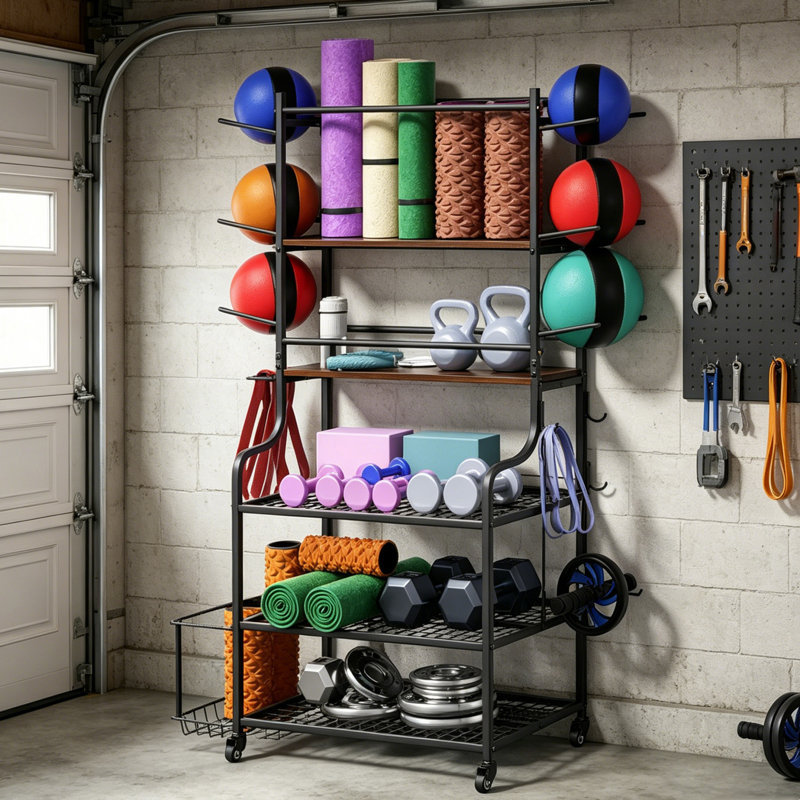 Iron Freestanding Multi-Use Sports Rack