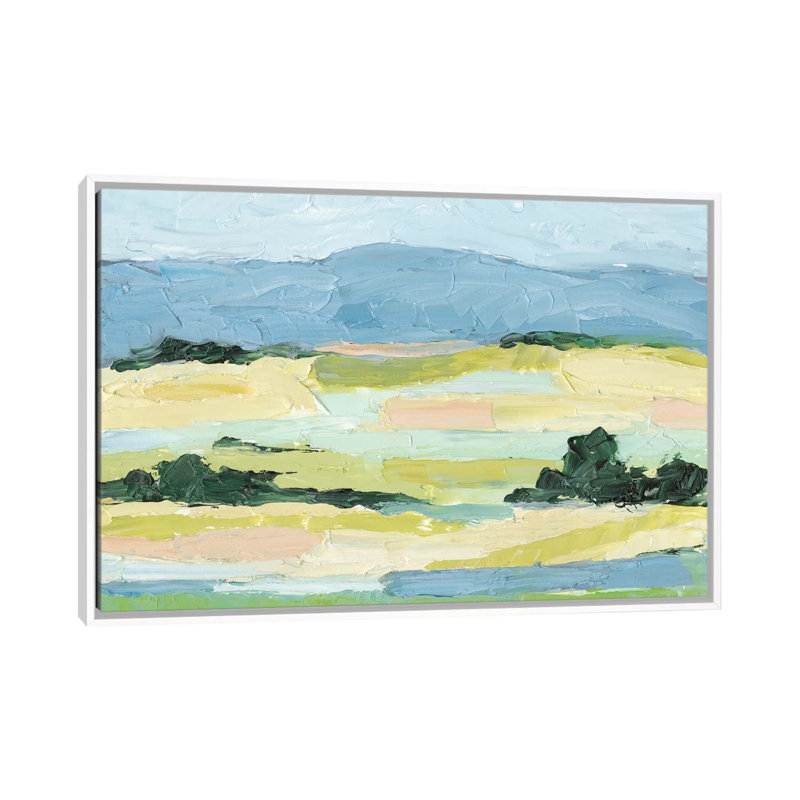 «Pastel Hills I» par Ethan Harper - reproduction d'art, H 18 po x l 26 po x P 1,5 po, Toile blanche encadrée, Pas de tapis