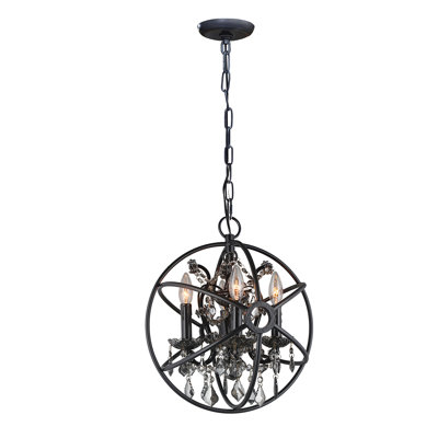 Neida 4 - Light Steel Dimmable Globe Chandelier