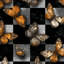 Papier peint décoratif à carreaux avec papillons
