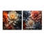 Nature morte abstraite pêche orange - ensemble de 2 peintures murales abstraites en acrylique-103921763