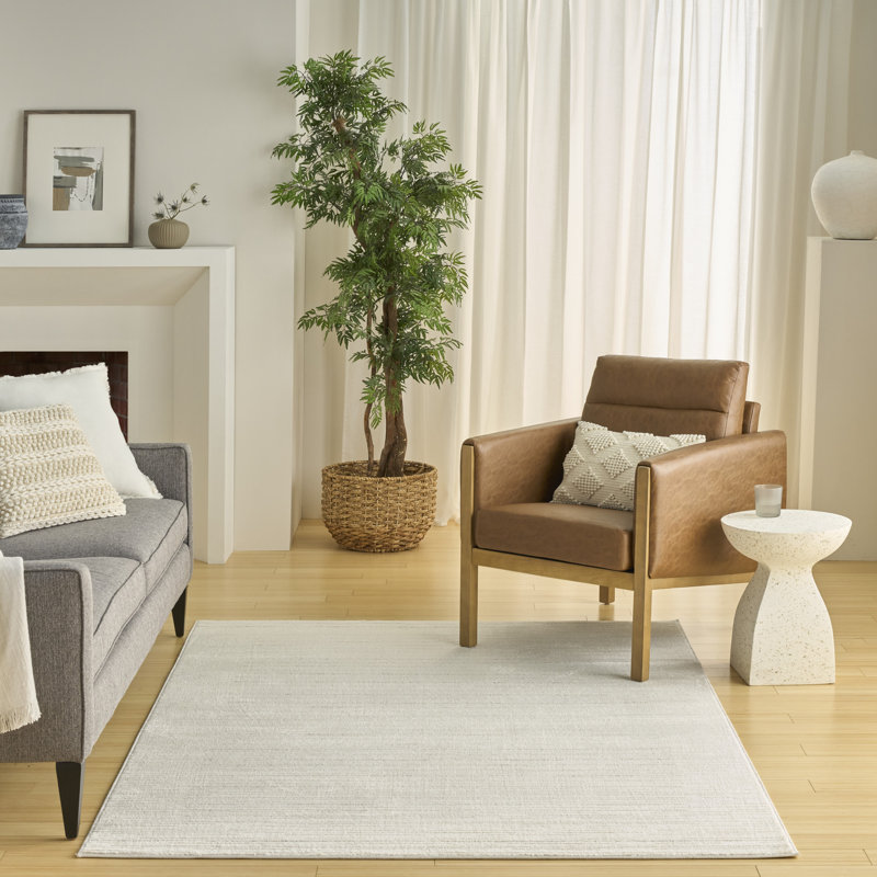 Ebern Designs Bonnert Ivory Grey Modern Indoor Rug, Rectangle 7'10" x 9'10"