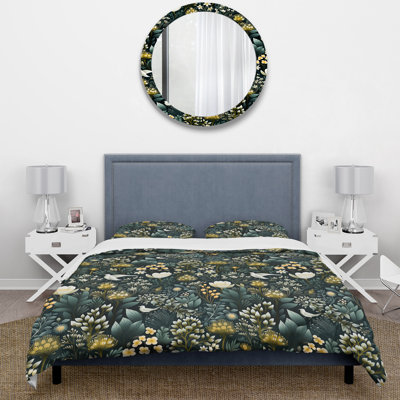 Ensemble de housse de couette en microfibre vert / blanc Green Forest