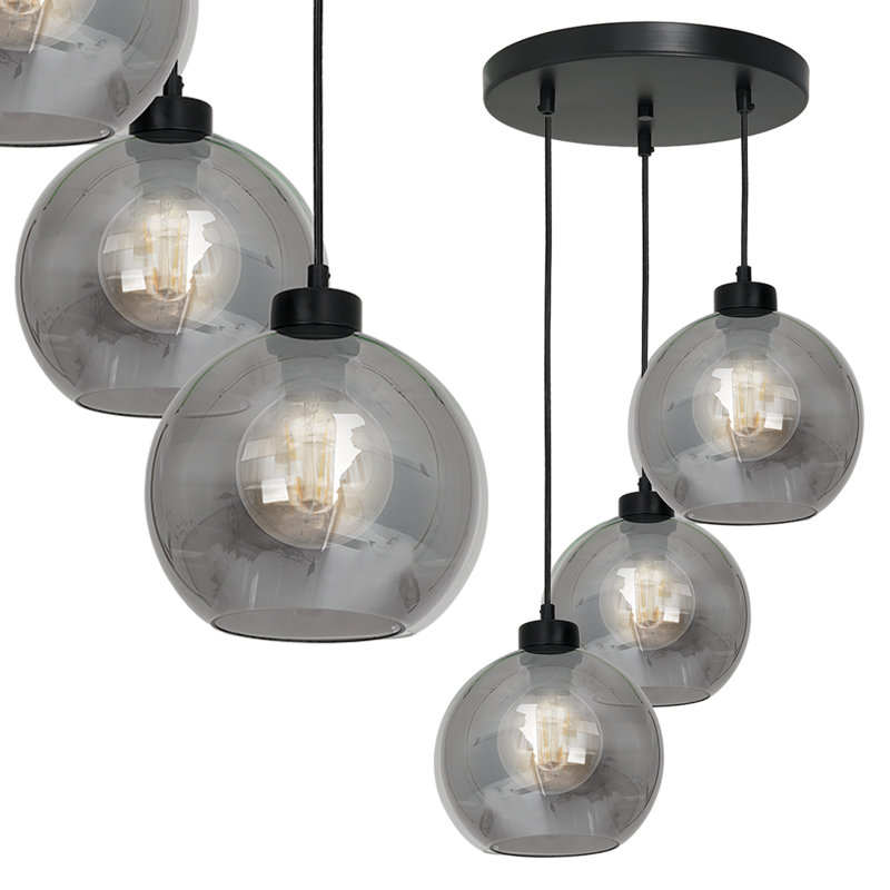 Ancheta 3 - Light Sphere Pendant, Grey/Smoked