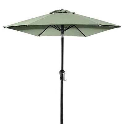 Parasol de patio de 10 pi, parasol de table de marché extérieur avec manivelle et bouton-poussoir inclinable, auvent en acier et polyester