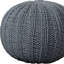 Pouf rond en coton 20 po beige-966207519