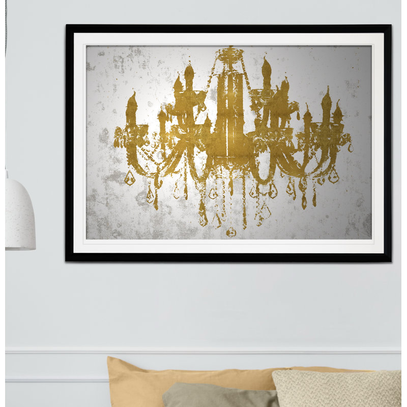 Lustre champagne champagne doré, Noir, H 26 po x l 36 po x P 1,5 po