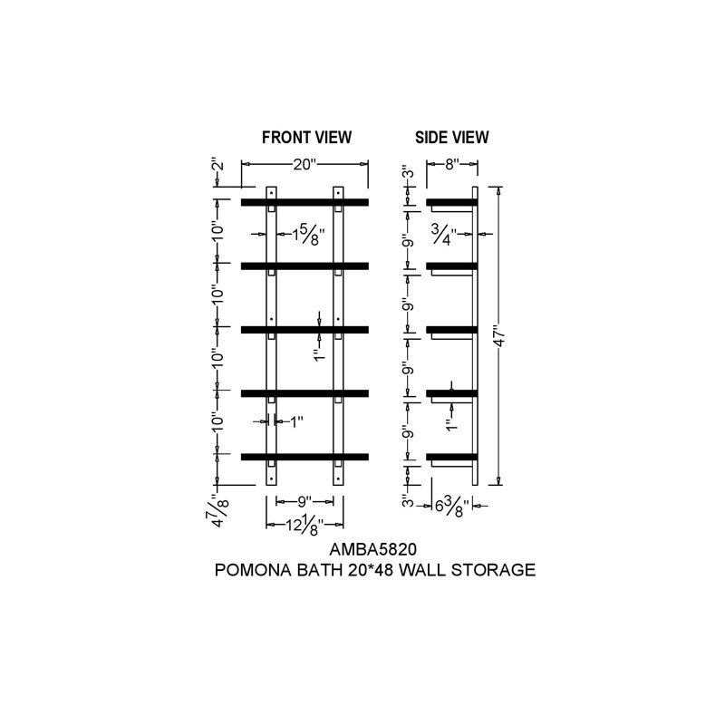 Rundell 20" Wide Rustic Industrial Solid Wood and Metal Frame Wall Mounted 5 Tiered Shelf