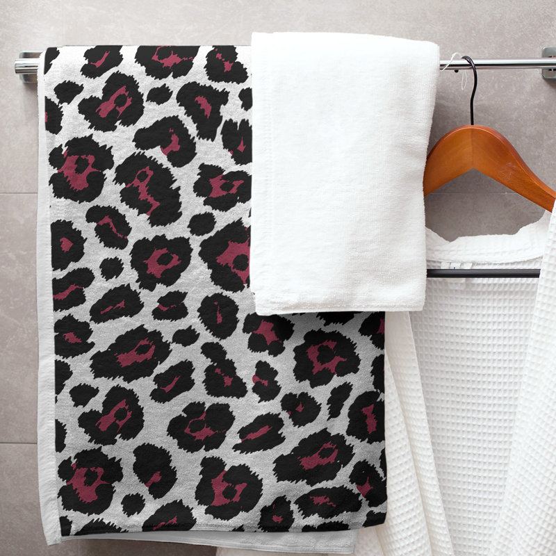 Serviette de bain Lucida, Blanc / rouge / noir, Microfibre