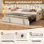 Lit de jour simple rembourré avec couchette escamotable réglable, chargement USB et Type-C, poches latérales, aucun sommier nécessaire-652578429