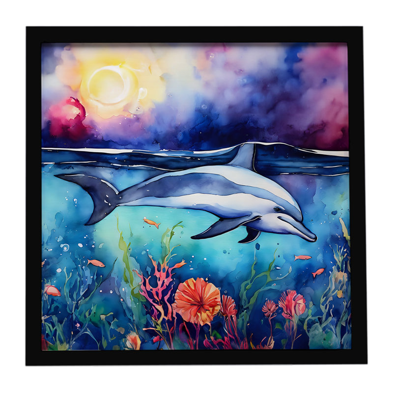 Dolphin Framed Metal Print