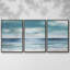 "Blue Silver Shore", reproduction sur toile 3 pièces-1746535697-1746535702