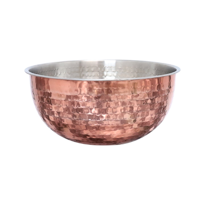 Buckingham Mixing Bowl Stainless Steel Hammered & Copper Finish Salad & Food Preparation Bowl For Mixing Marinating Baking Serving Dishwasher & Freezer Safe 18 Cm 