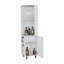 Armoire de coin blanche avec porte-verres et porte-bouteilles