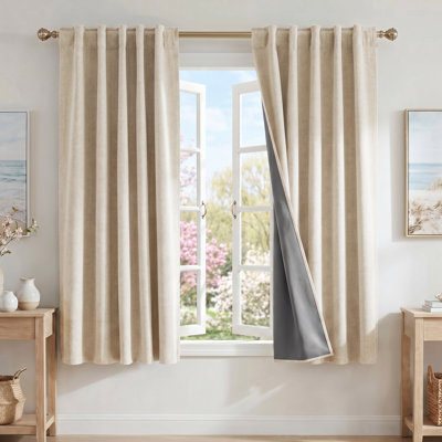 Rideau occultant pour rideaux occultant et isolant pour chambre à coucher et salon, 2 panneaux