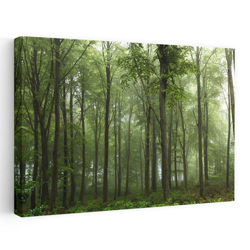 Art contemporain contemporain, paysage de forêt abstrait, H 40 po x l 60 po