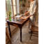 Bureau de 119 cm (47 po) en bois massif avec 2 tiroirs, style campagnard français, fini noyer