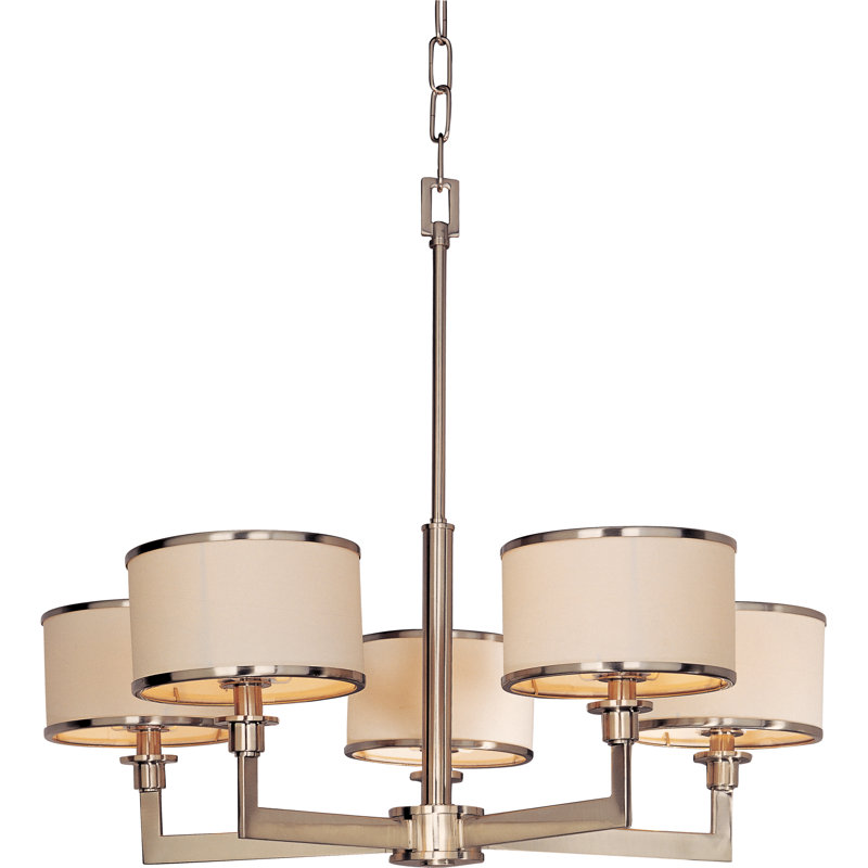 Darcia 5 - Light Dimmable Classic / Traditional Chandelier, Satin Nickel