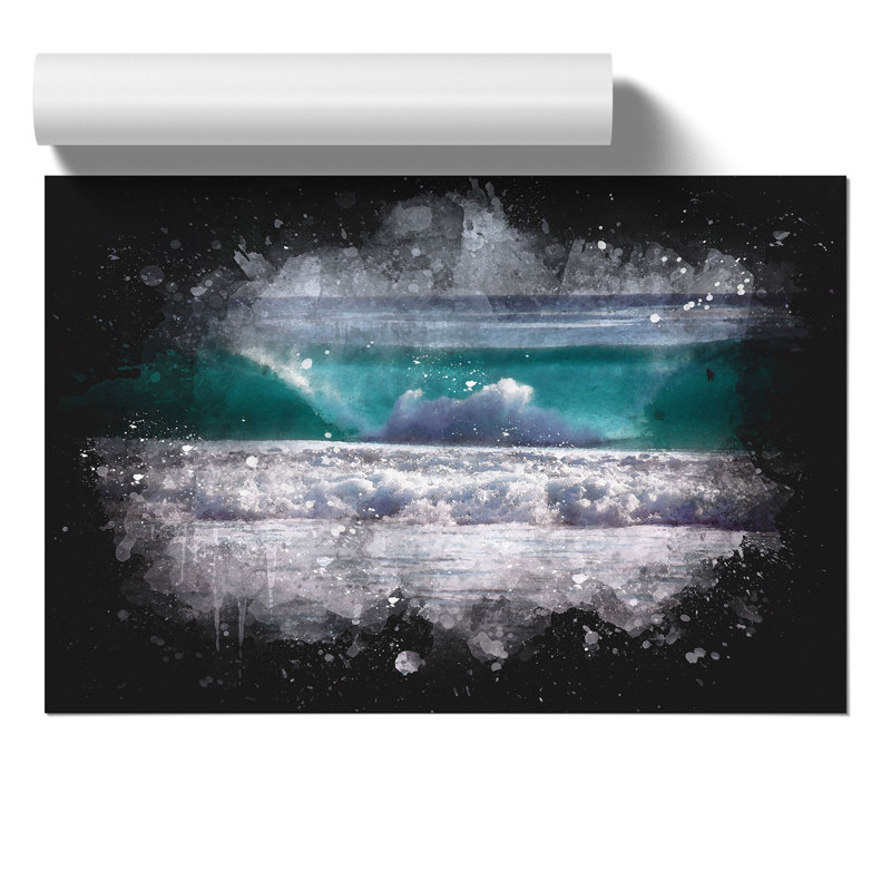 Ocean Wave Paint Splash - Frameless Print, 30cm H x 42cm W x 0.1cm D