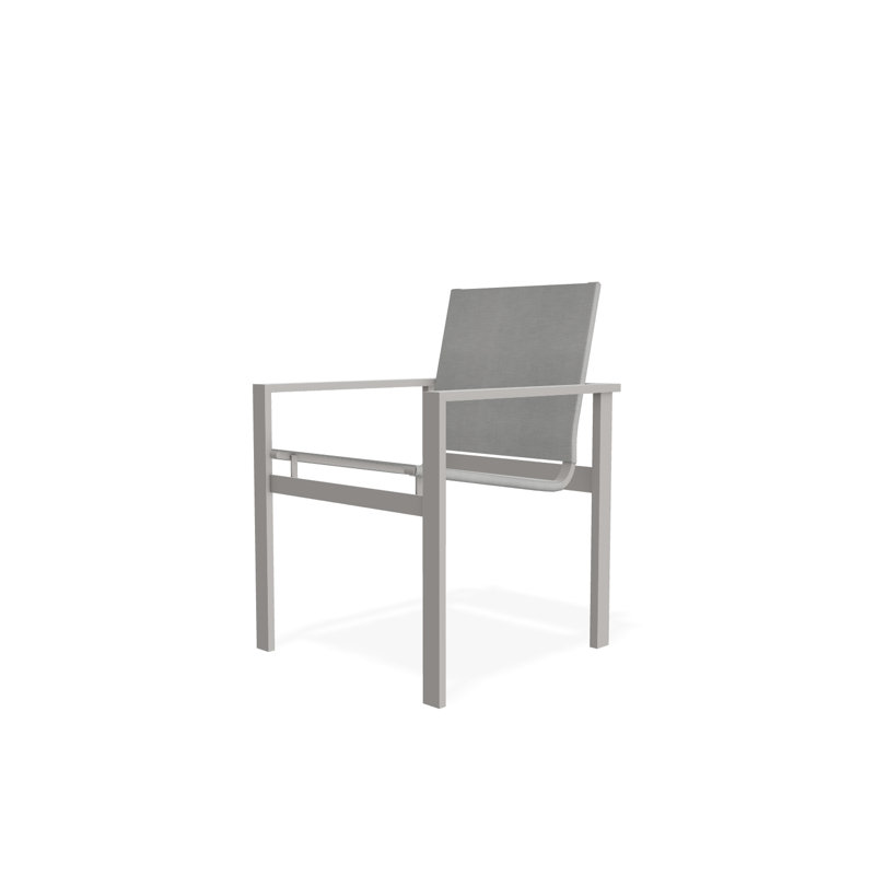 Tribeca Sling Stacking Arm Chair, Warm Gray, Sicily