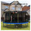 Trampoline rond 15 pi avec panier de basketball et filet de sécurité - Système de saut récréatif bleu