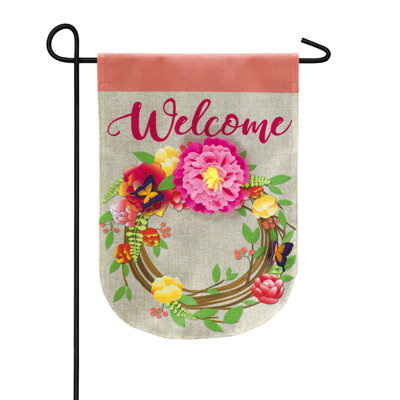 Double Sided 18'' H x 12.5'' W Linen Garden Flag