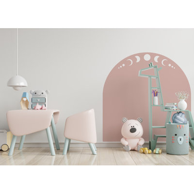 Décalcomanie murale Boho phase de lune, décoration de chambre d'enfant Boho Arch, autocollant d'arche de lit, adhésif mural Hedboard, autocollant mural arche, autocollant mural Arch 116LU