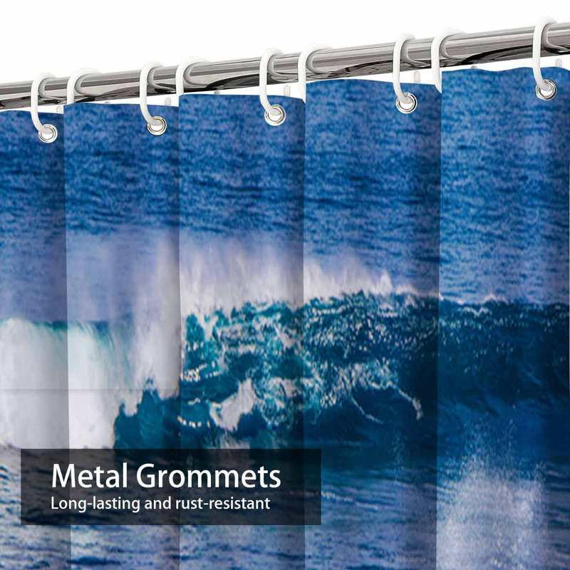 Vagues vagues bleues avec 12 crochets, L 72 po x l 84 po