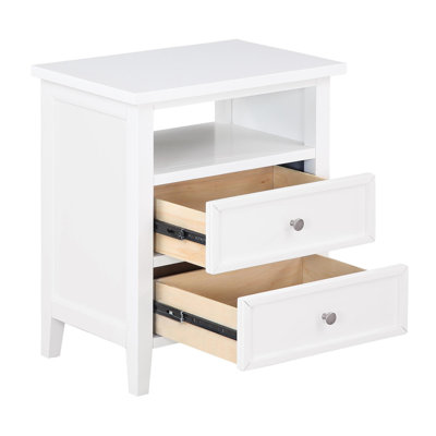Table de chevet 2 tiroirs Weston White