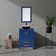 24 In. W X 19 In. D X 32 In. H Bath Vanity In Blue With Solid Surface Top In Blue
