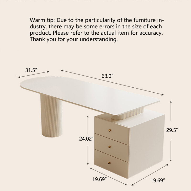 Bureaux multifonctionnels de luxe modernes à lumière simple, H 29,53 po x l 70,87 po x P 31,5 po