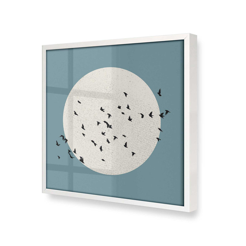 «Lunar Journey» par Looks Printables, H 21 po x l 21 po x P 1,25 po, Papier encadré blanc opaque