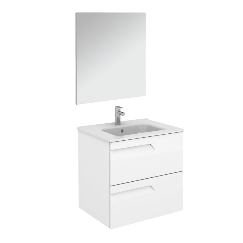 Alejandro 24'' Single Bathroom Vanity with Ceramic Top, White