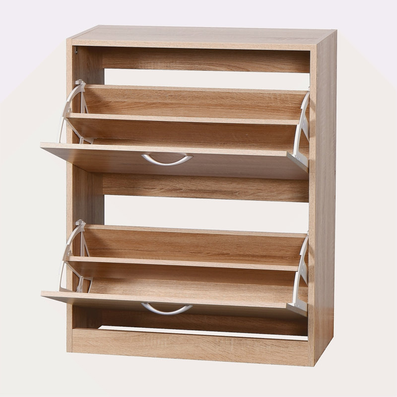 Armoire à chaussures en bois pour vestibule avec 2 portes rabattables 9,45 po